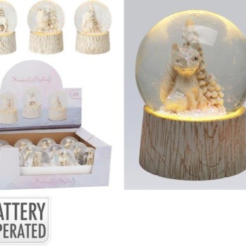 XMAS WATERGLOBE WITH ANIMAL 65MM ASSORTED 