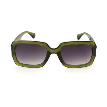 POM : Olive Green Square Frame Sunglasses