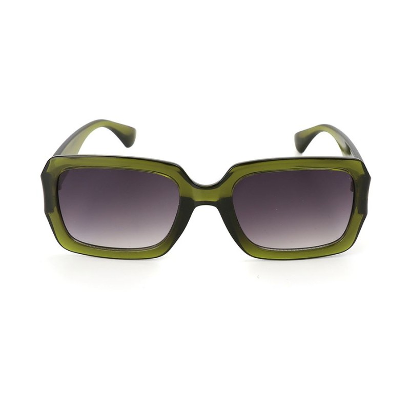 POM : Olive Green Square Frame Sunglasses
