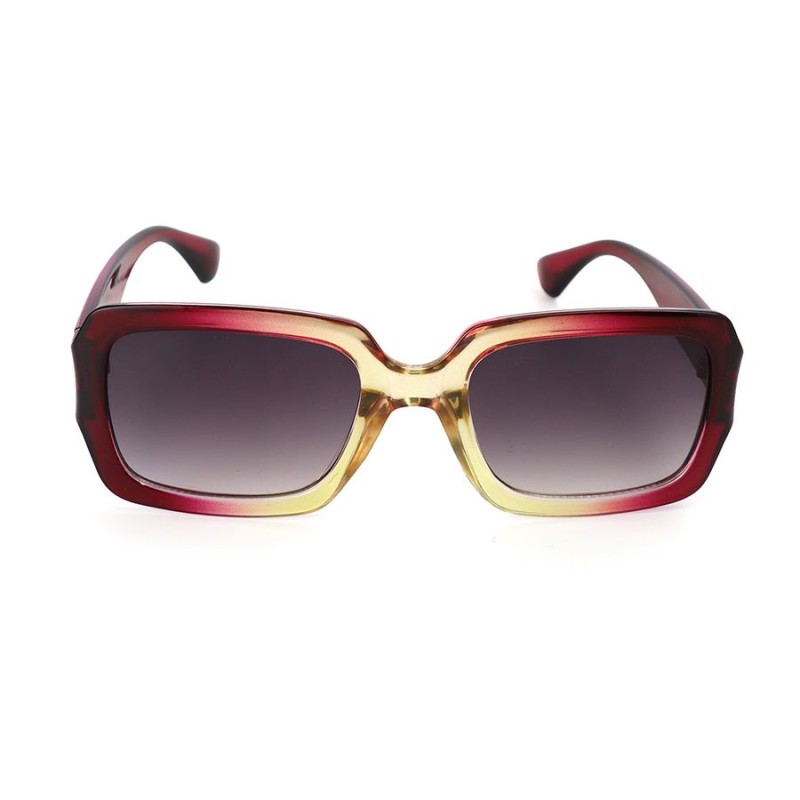POM : Red / Lemon Ombre Square Sunglasses