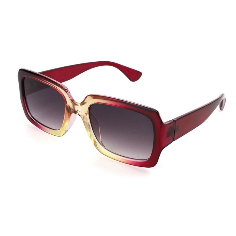 POM : Red / Lemon Ombre Square Sunglasses