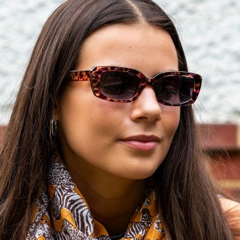 POM : Bold Rectangle  Purple Frame Sunglasses