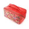 POM : Coral Red Velvet Fold Out Vanity Case