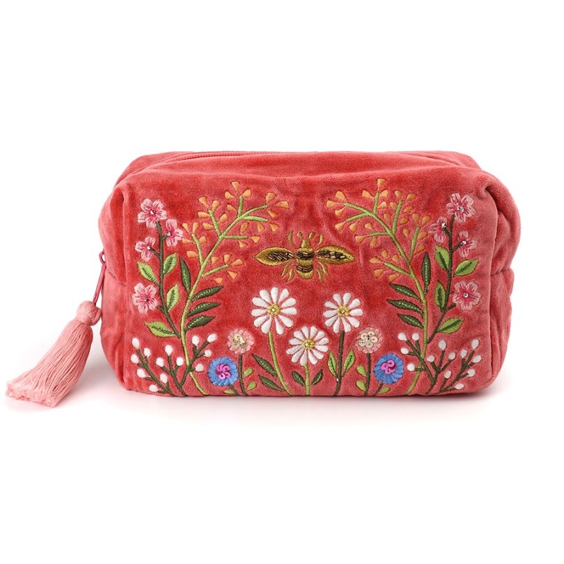 POM : Salmon Pink Wile Meadow Travel / Make Up Bag
