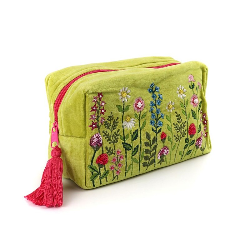 POM : Green Velvet Travel / Make Up Bag