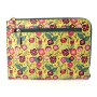 POM : Recycled Leather Tablet IPAD Cover - Yellow Mix Retro Floral