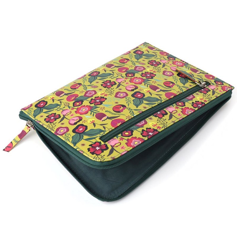 POM : Recycled Leather Tablet IPAD Cover - Yellow Mix Retro Floral