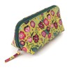 POM : Recycled Leather Travel Case/Pouch - Yellow Mix Retro Floral
