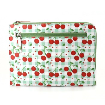 POM : Recycled Leather Tablet IPAD Cover - Cherry & Gingham