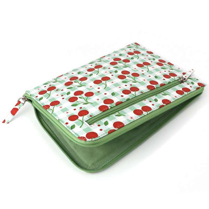 POM : Recycled Leather Tablet IPAD Cover - Cherry & Gingham