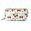 POM : Recycled Leather Travel Case/Pouch - Cherry & Gingham