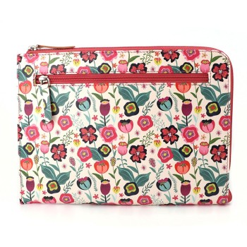 POM : Recycled Leather Tablet IPAD Cover - Pink Mix Retro Floral