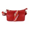 POM : Red Vegan Leather Cross Body Pocket Bag