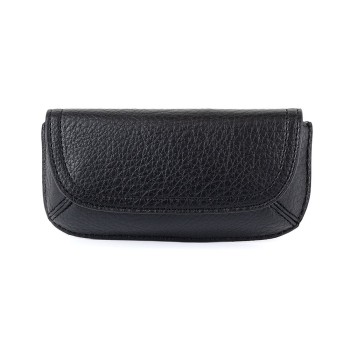 POM : Black Vegan Leather Glasses Case