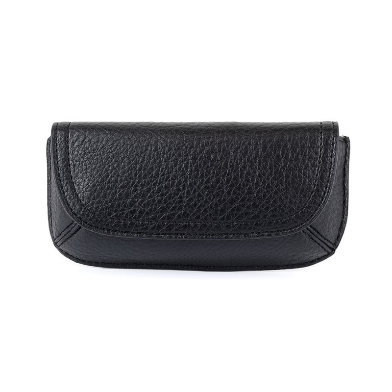 POM : Black Vegan Leather Glasses Case