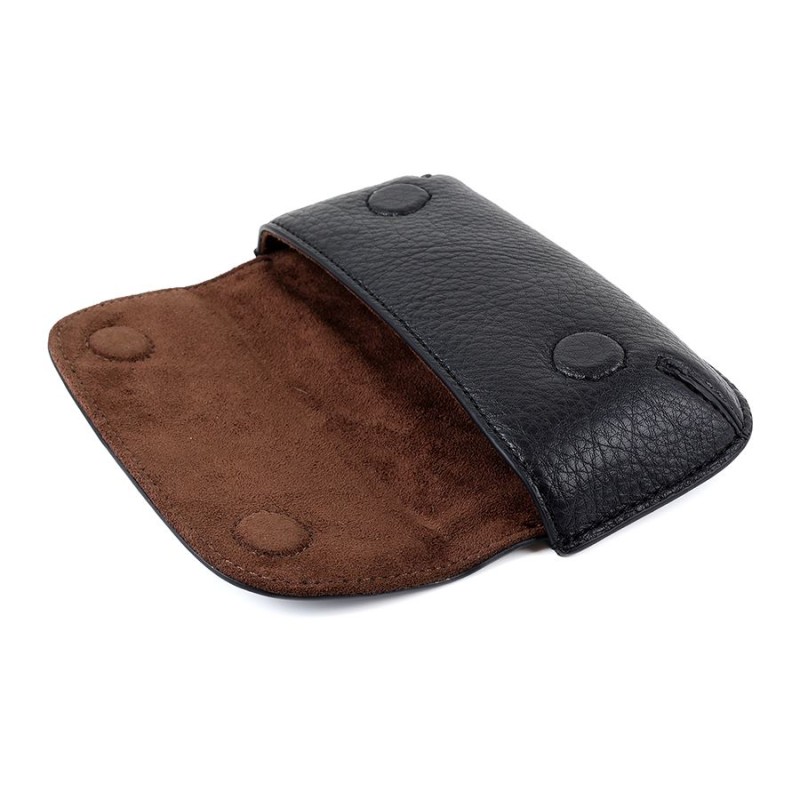 POM : Black Vegan Leather Glasses Case