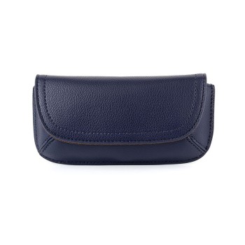 POM : Navy Vegan Leather Glasses Case