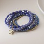 POM: Blue Bead Stack Bracelet with Sea Turtle Charm