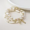 POM: White Bead Bracelet Stack