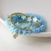 POM: Aqua & Gold Bead Stack Bracelet with Shell & Star Charm