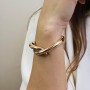 POM: Golden Cross Over Hinged Bangle