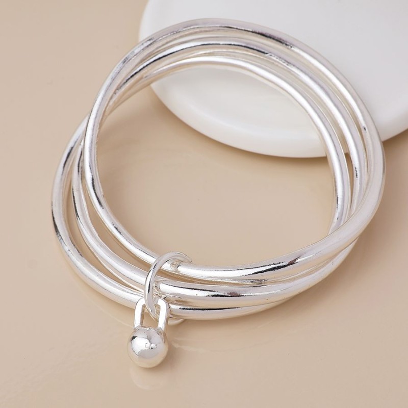 POM: Silver Plated Triple Bangle Stack