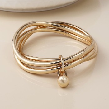 POM: Golden Triple Bangle Stack