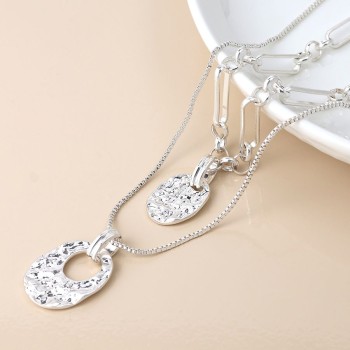 POM: Double Layer Mottled Pendants Necklace