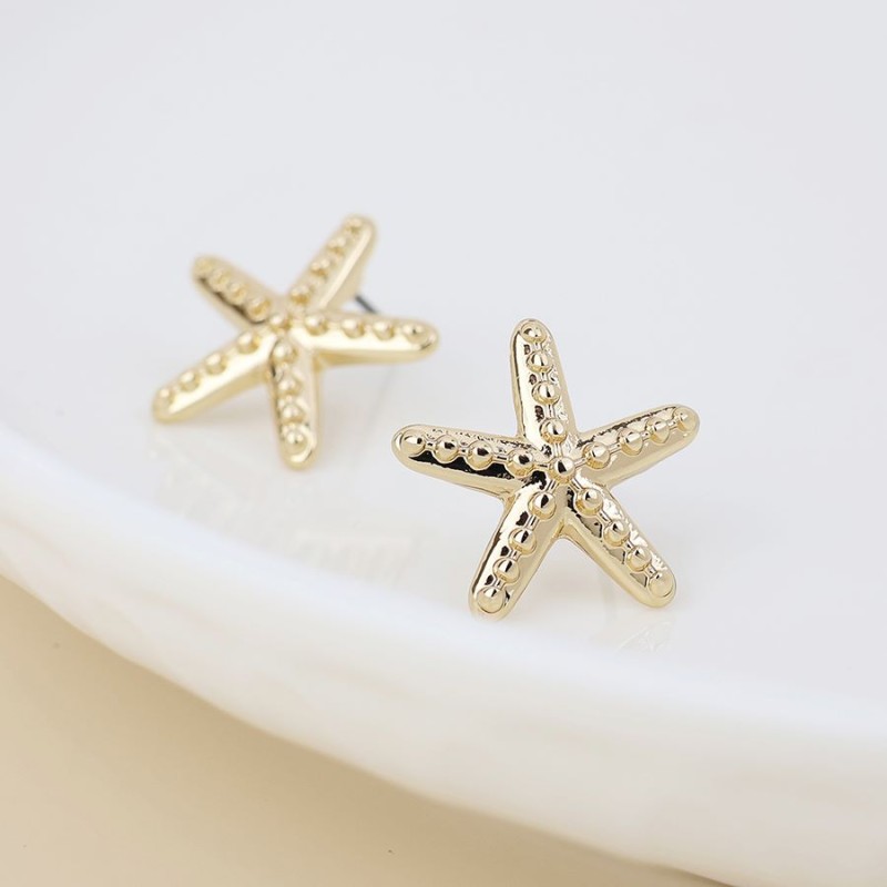 POM: Golden Dotted Starfish Earrings