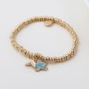 POM: Golden Bracelet with Blue Starfish Charms