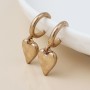 POM: Golden Worn Finish Heart Drop C Post Earrings