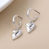 POM: Silver Plated Beaten Heart Drop C Post Earrings