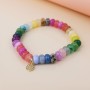 POM: Neon Rainbow Stone Bracelet with Charm