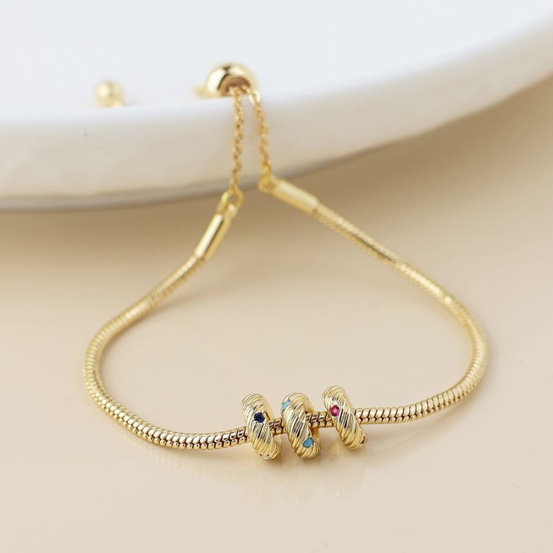 POM: Crystals Slider Bracelet Golden
