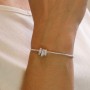 POM: Silver Plated Rings on Snake Chain Bracelet