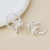 POM: Silver Plated Ring On Creole Hoop Earrings