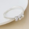 POM: Silver Plated Snake Mesh Stretch Bracelet with Triple Rings