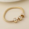 POM: Golden Snake Mesh Stretch Bracelet with Triple Rings