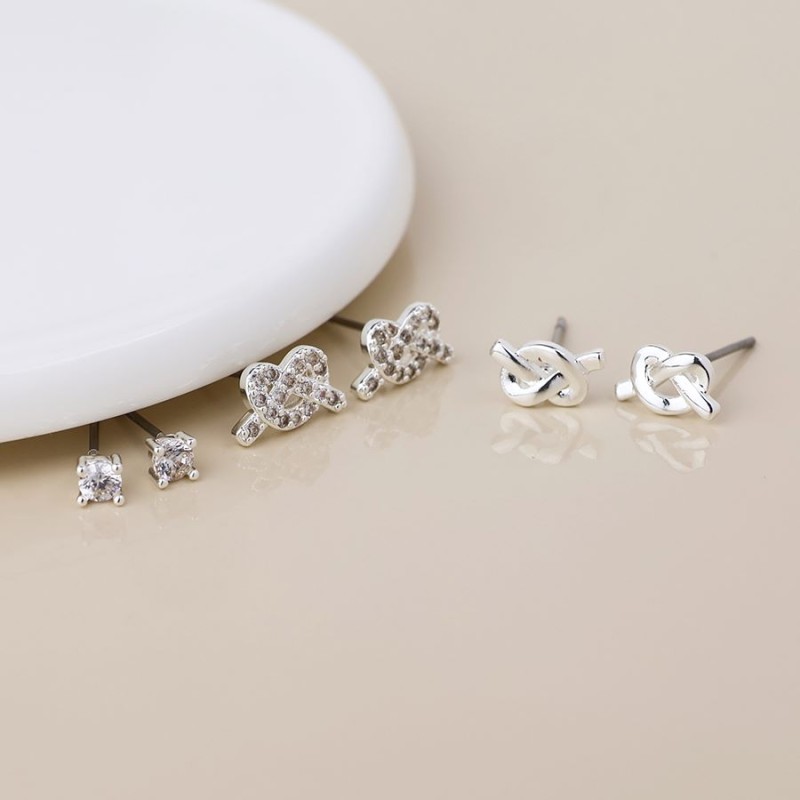 POM: Silver Plated Pair Stud Earrings Pack