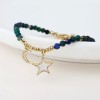 POM: Golden & Dark Bead Moon & Star Charm Bracelet