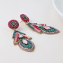 POM: Embellished Stud Drop Earrings - Aqua  Mix Aztec