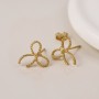 POM:  Sterling Silver Gold Plated Bow Stud Earrings