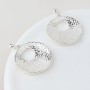POM: Sterling Silver Convave Beaten Disc Drop Earrings