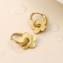 POM: Gold Plated Hoop & Retro Flower Earrings