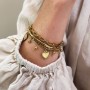 POM: Gold Plated Hearts & Beads Charm Bracelet