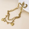 POM: Gold Plated Hearts & Beads Charm Necklace