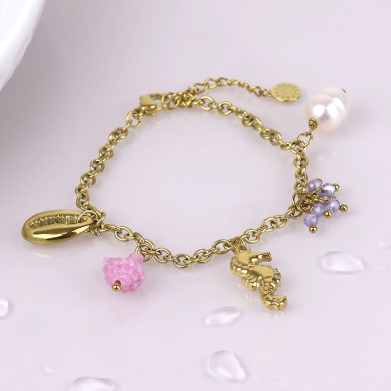 POM: Sea Life Charm Bracelet - Pink 