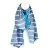 POM : Blue Mix Organic Cotton Batik Stripe Scarf