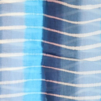 POM : Blue Mix Organic Cotton Batik Stripe Scarf