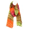POM : Orange Organic Cotton Batik Stripe Scarf